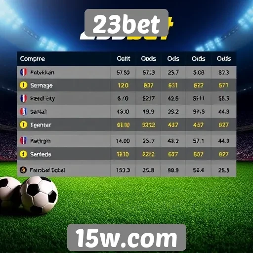 Comparativo de odds entre 23bet e concorrentes
